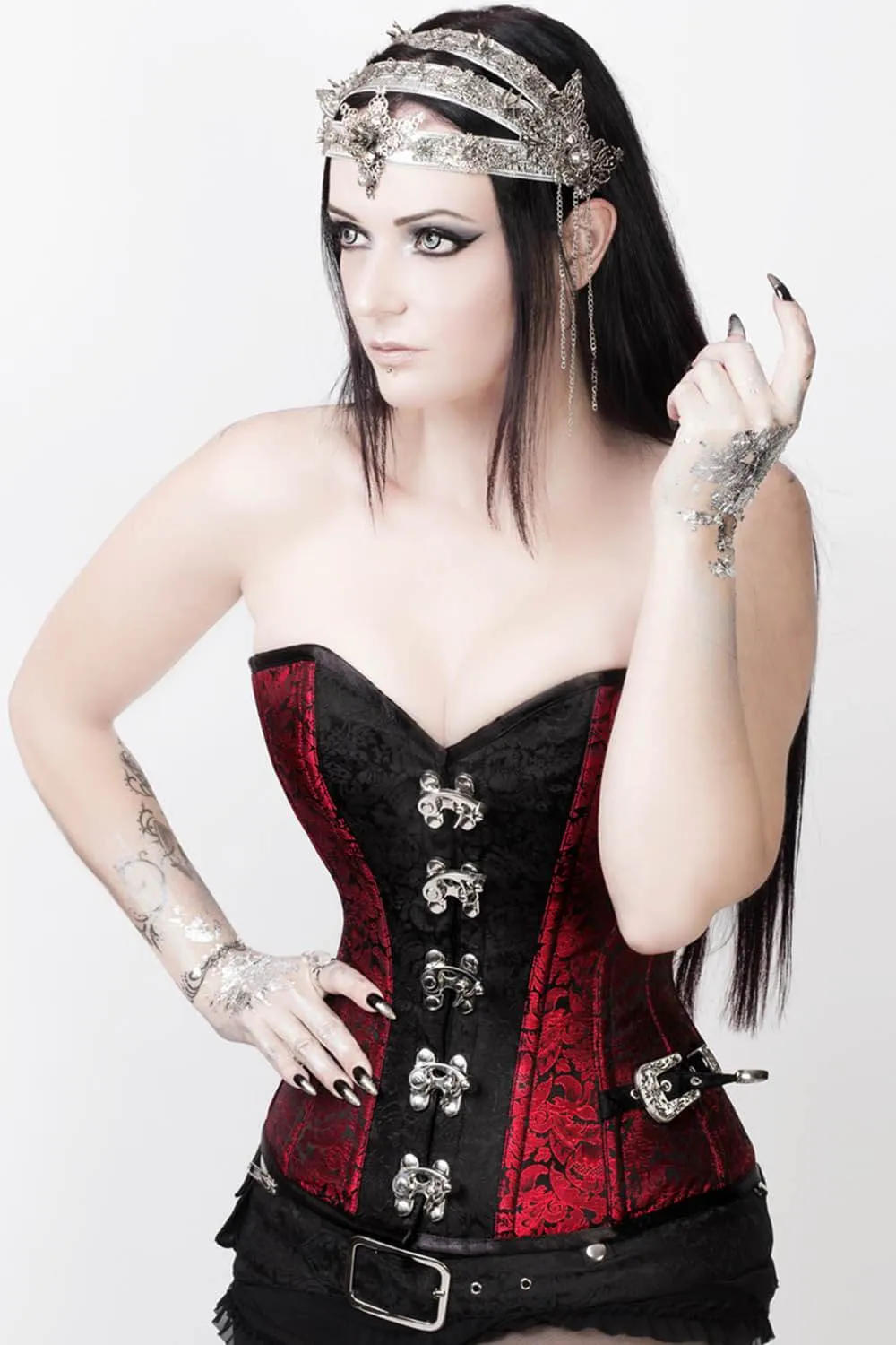 Fotini Steampunk Overbust Corset with Shrug