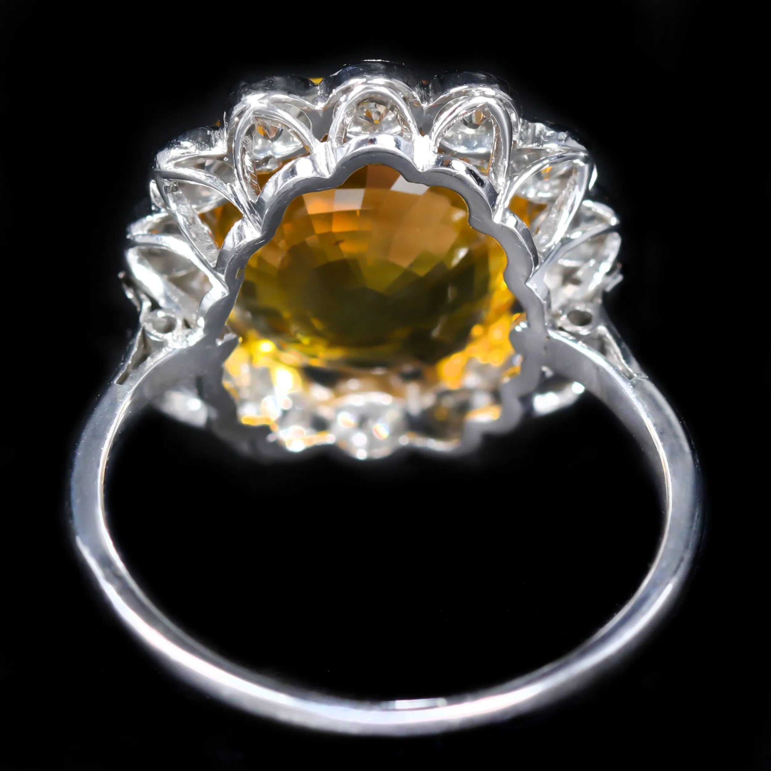 French Art Deco GIA 11.22 Carat Ceylon Sapphire and Diamond Ring