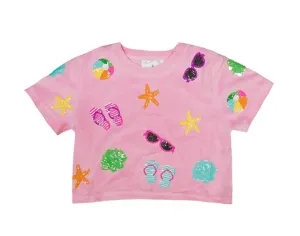 Girls Beach Terry Cloth Top - Light Pink