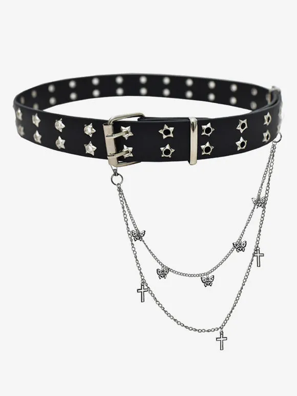 Gothic Lolita Accessories White Chains Stars Print butterfly Pattern Sash Miscellaneous