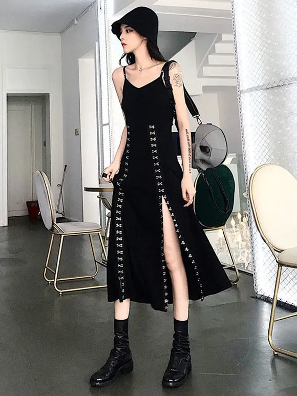 Gothic OP Dress Polyester Metallic Pattern Long One Piece Dress