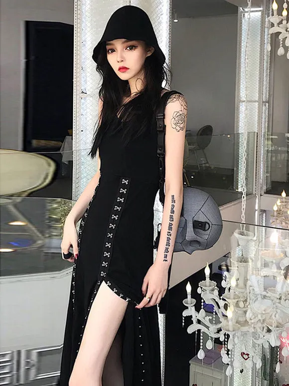 Gothic OP Dress Polyester Metallic Pattern Long One Piece Dress
