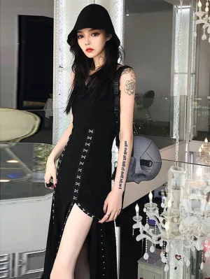 Gothic OP Dress Polyester Metallic Pattern Long One Piece Dress