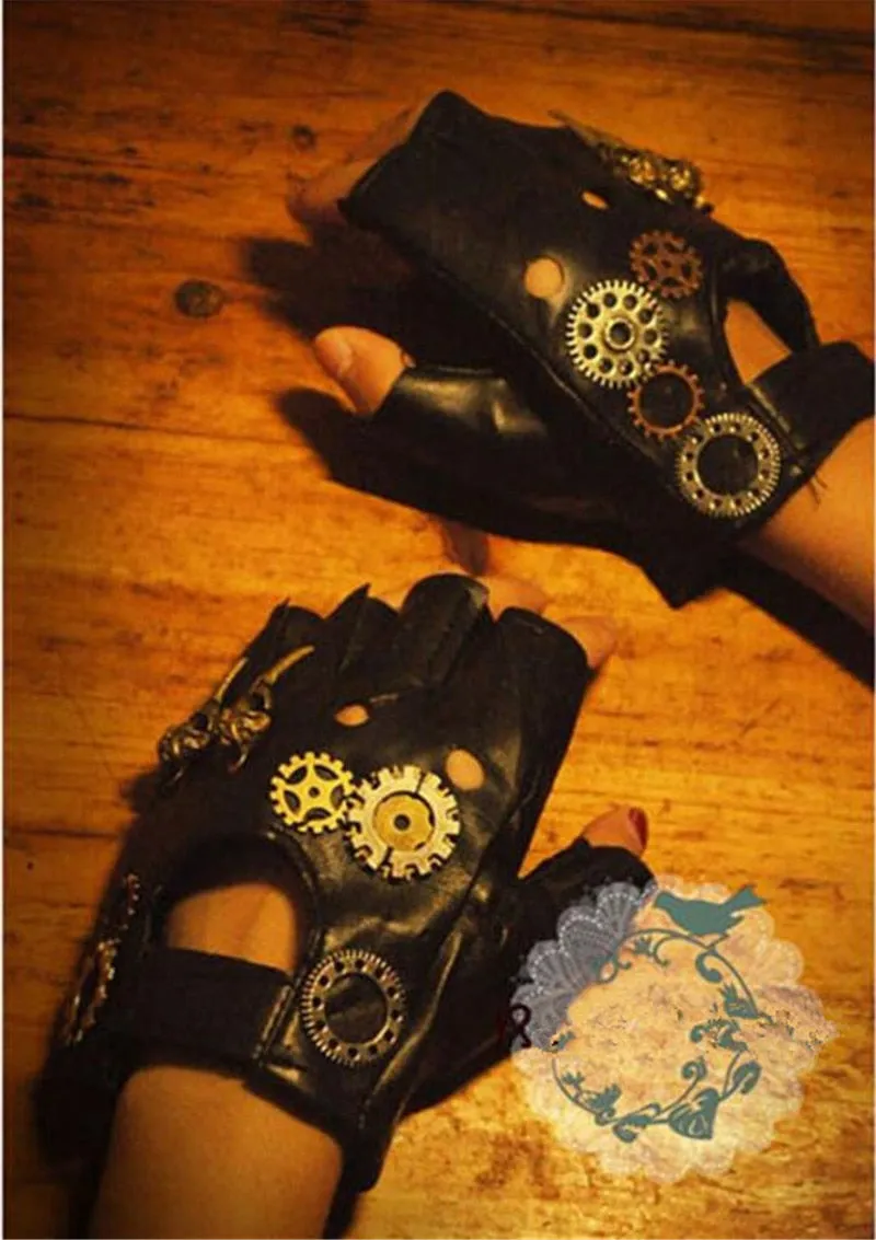 Harajuku Vintage Steampunk Gear Gloves