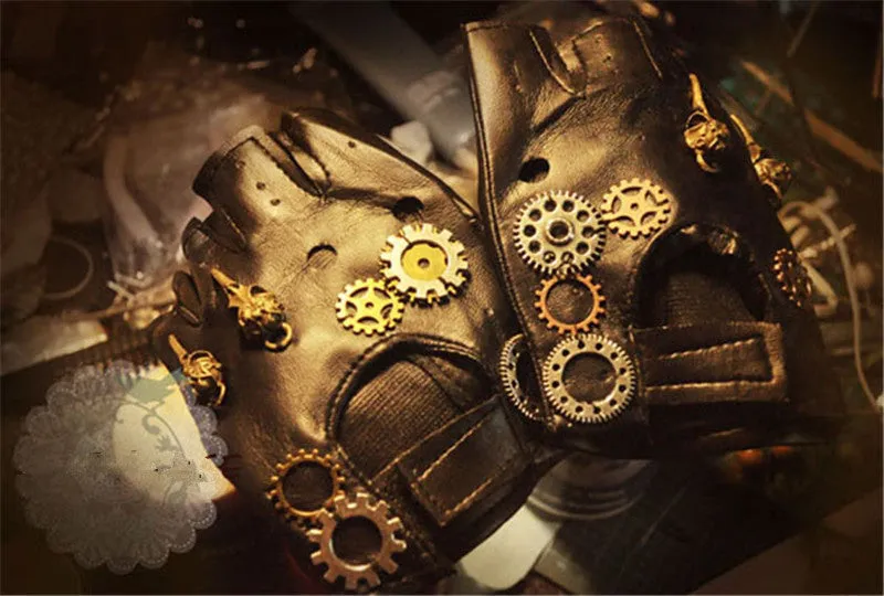 Harajuku Vintage Steampunk Gear Gloves