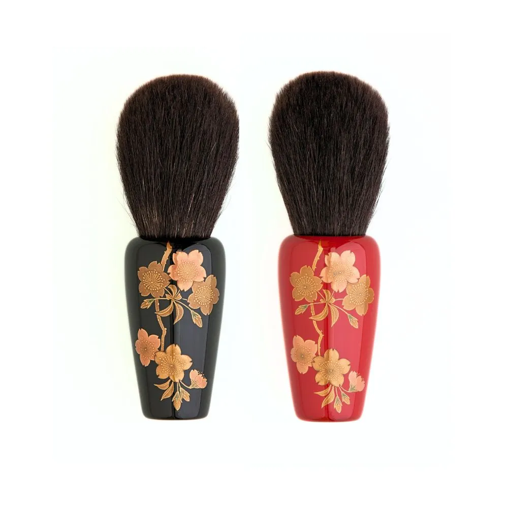 Houkodou Wajima Lacquer Makie Powder Brush, Full Sakura Design (Limited Release)
