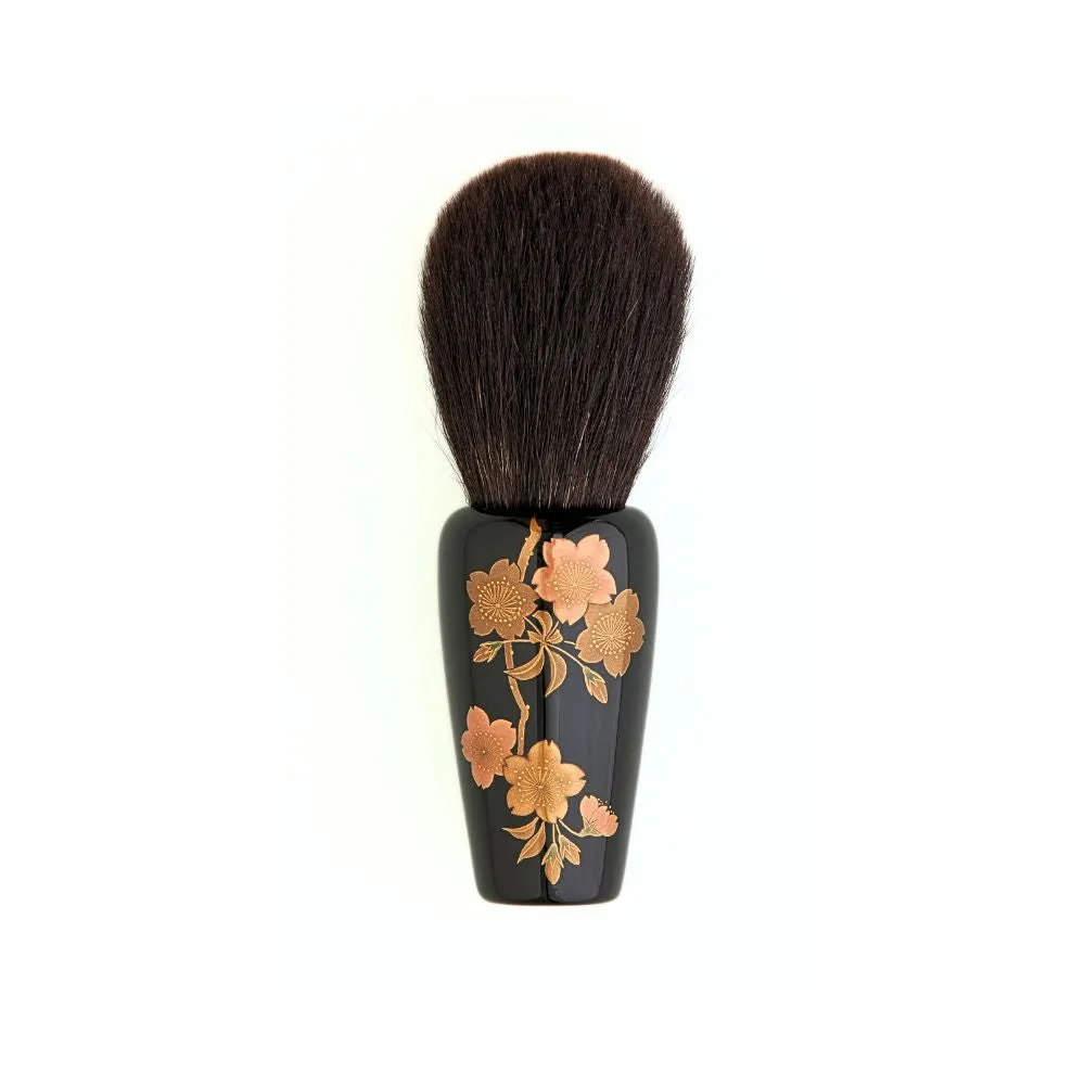 Houkodou Wajima Lacquer Makie Powder Brush, Full Sakura Design (Limited Release)