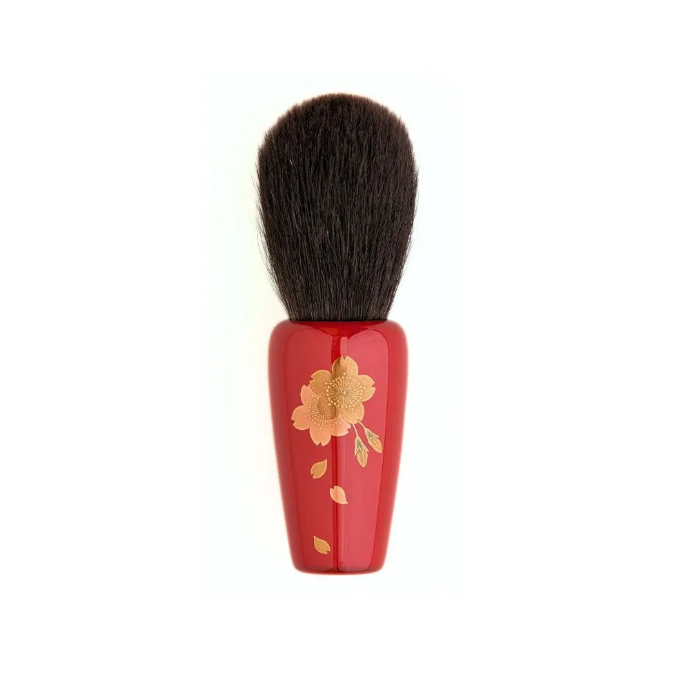 Houkodou Wajima Lacquer Makie Powder Brush, Half Sakura Design (Limited Release)