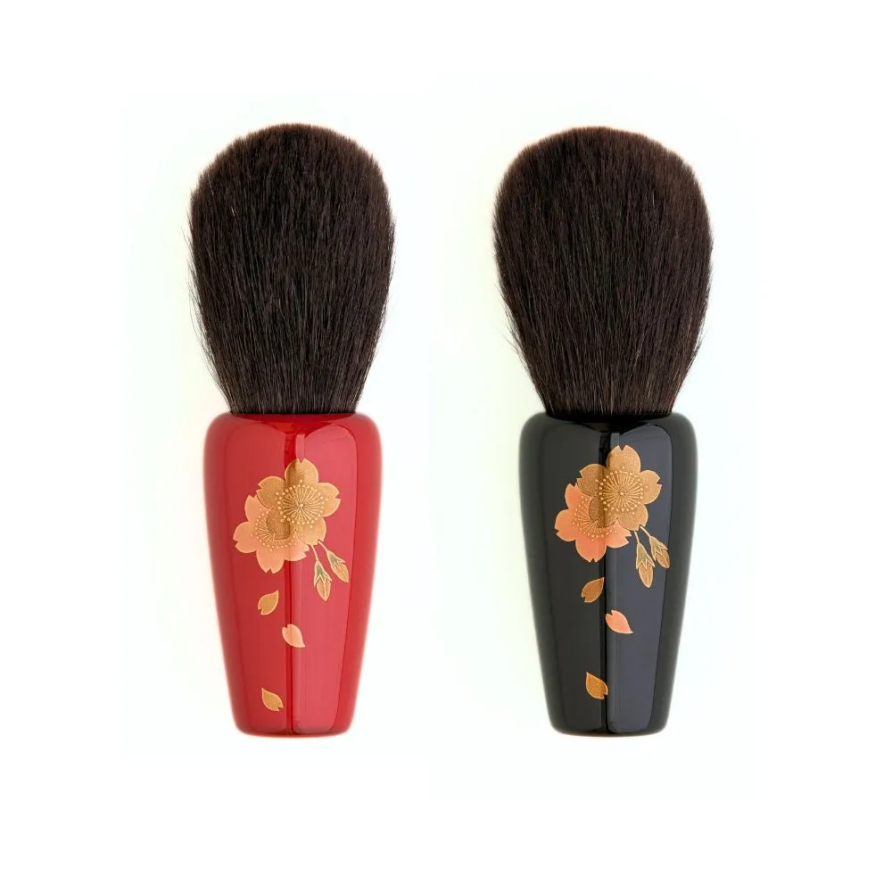 Houkodou Wajima Lacquer Makie Powder Brush, Half Sakura Design (Limited Release)