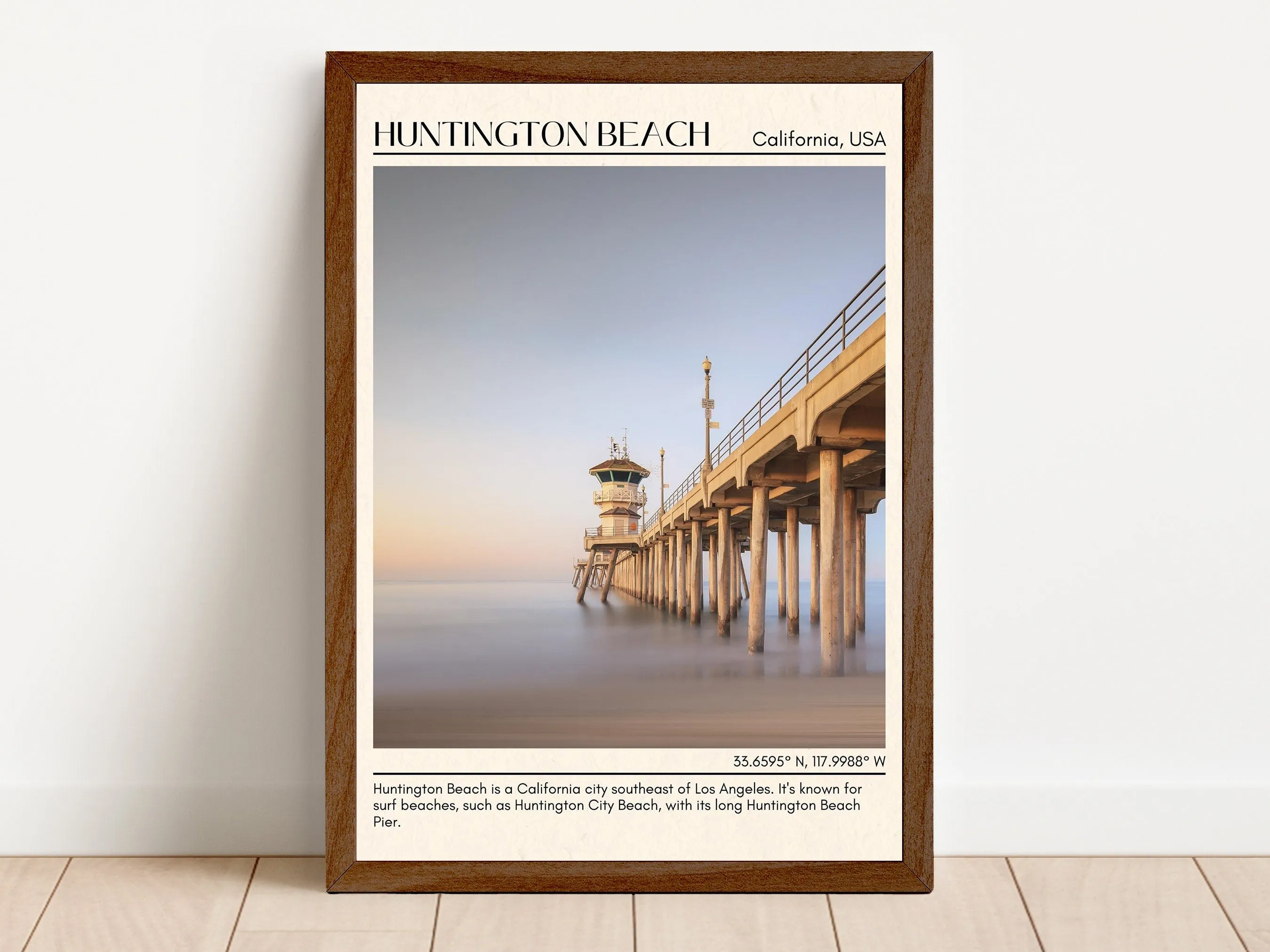 Huntington Beach Minimal Wall Art, California, USA