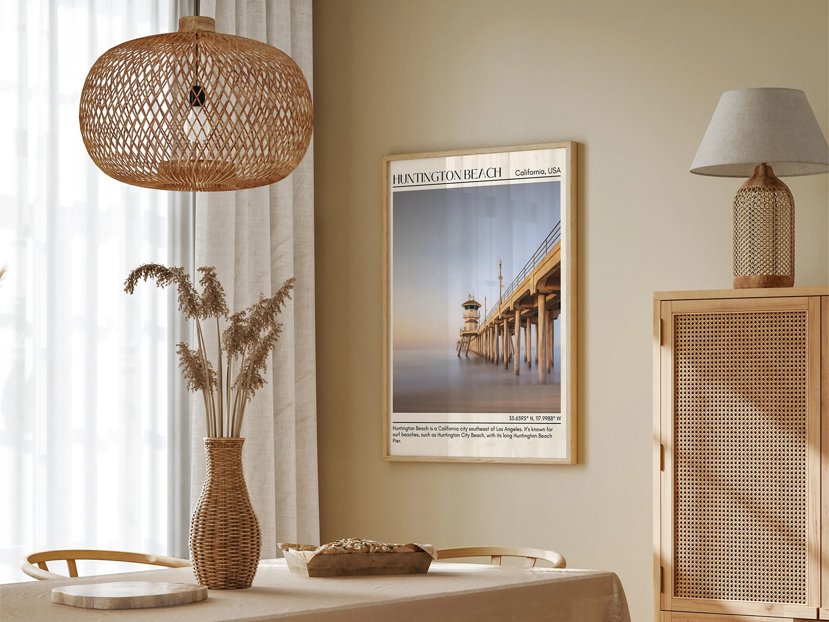 Huntington Beach Minimal Wall Art, California, USA