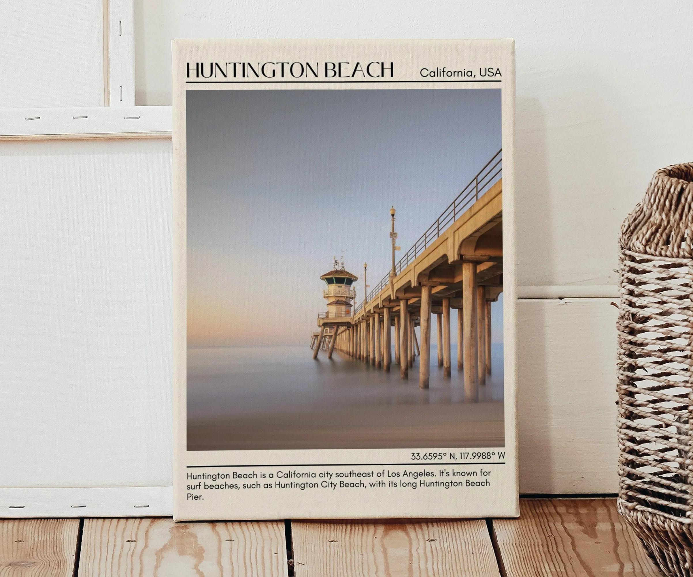 Huntington Beach Minimal Wall Art, California, USA