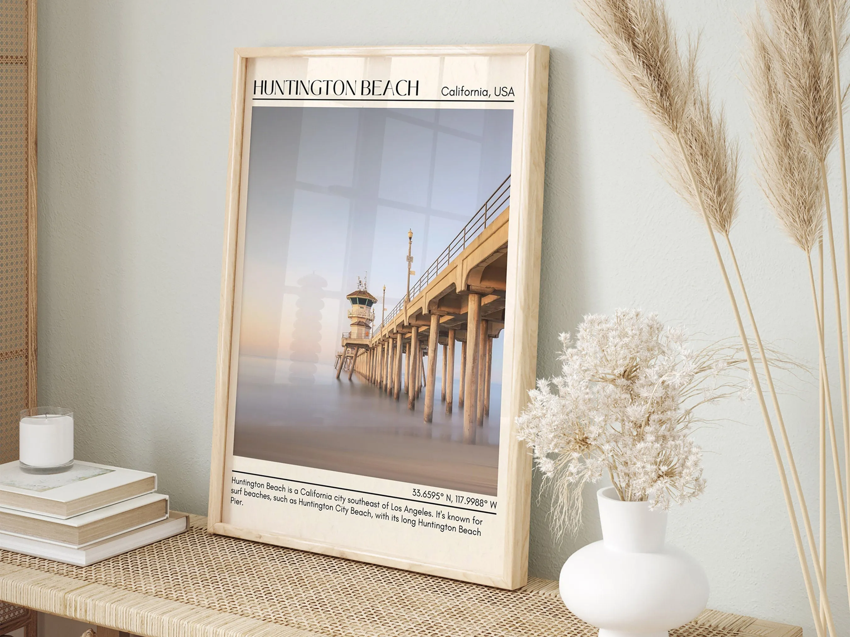 Huntington Beach Minimal Wall Art, California, USA