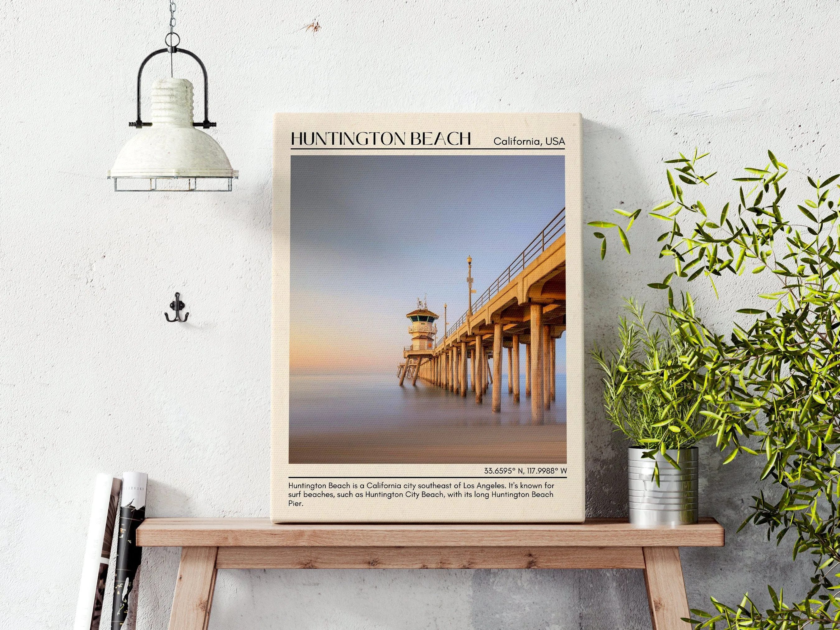 Huntington Beach Minimal Wall Art, California, USA