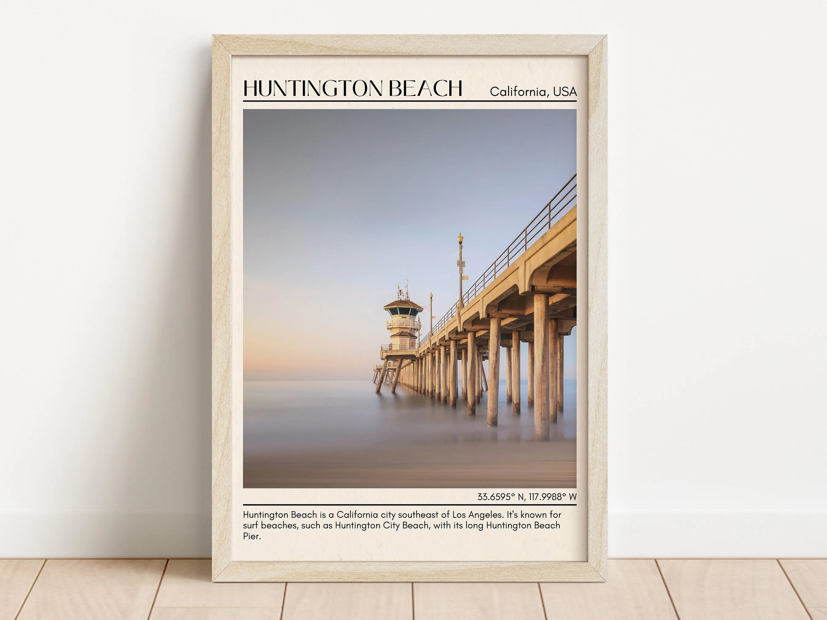 Huntington Beach Minimal Wall Art, California, USA