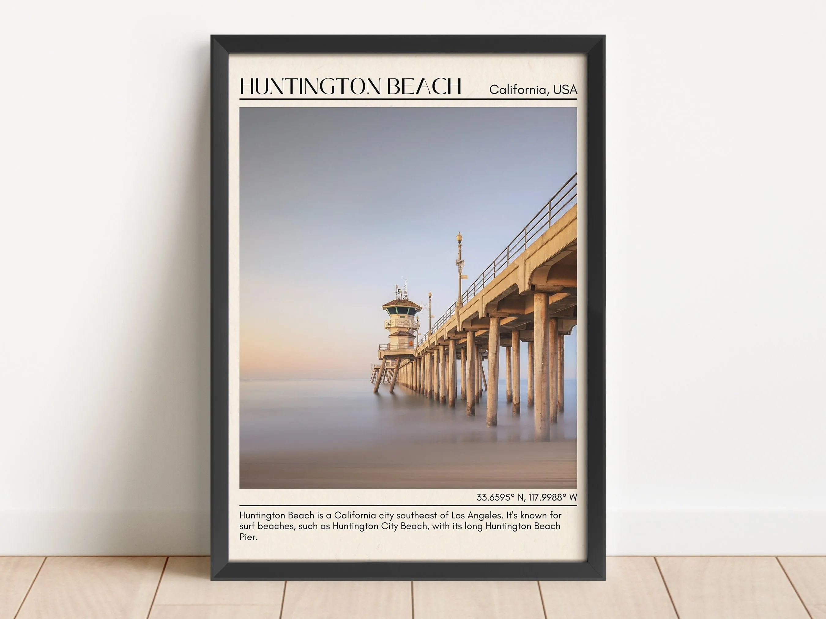 Huntington Beach Minimal Wall Art, California, USA