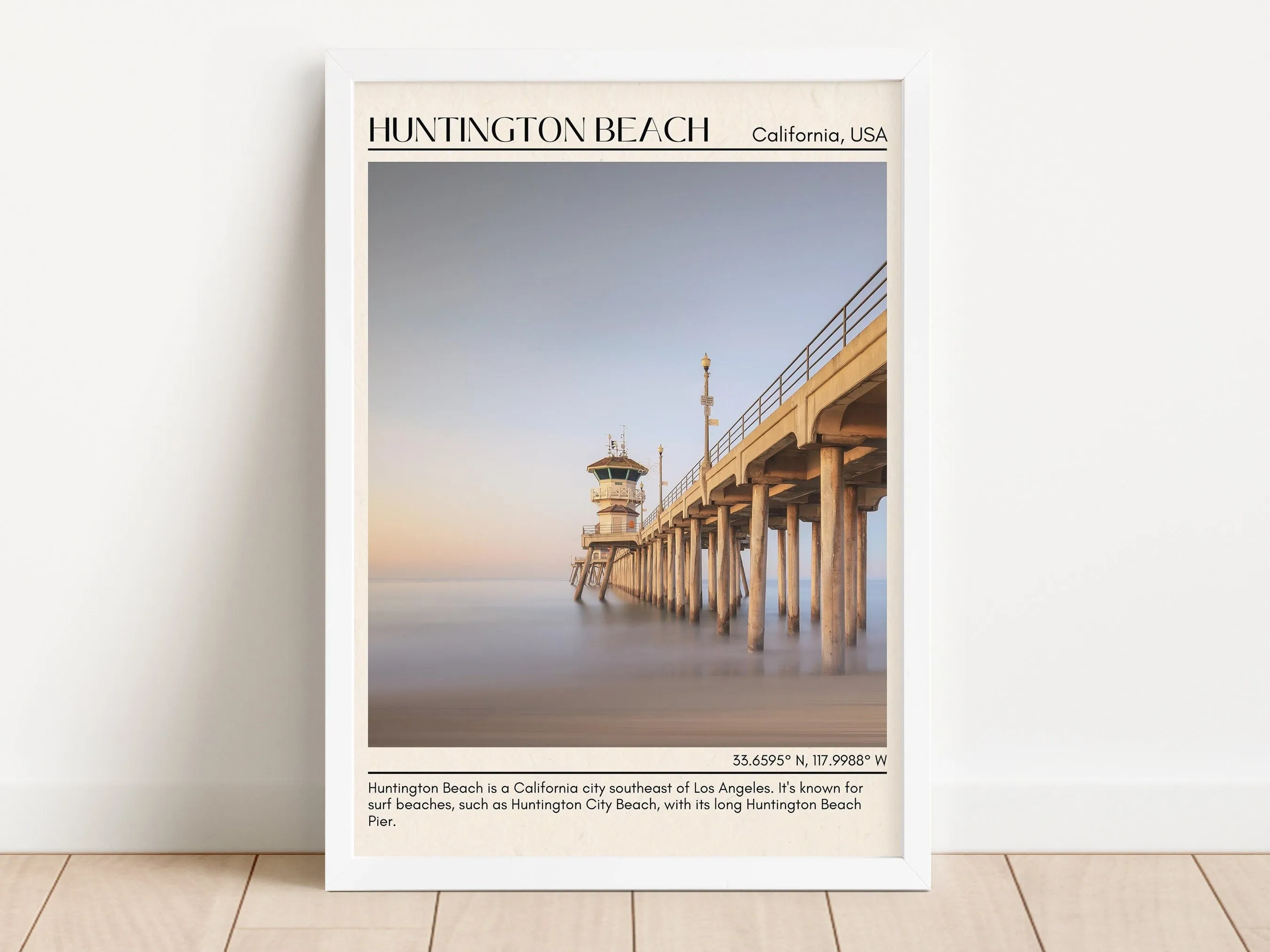 Huntington Beach Minimal Wall Art, California, USA