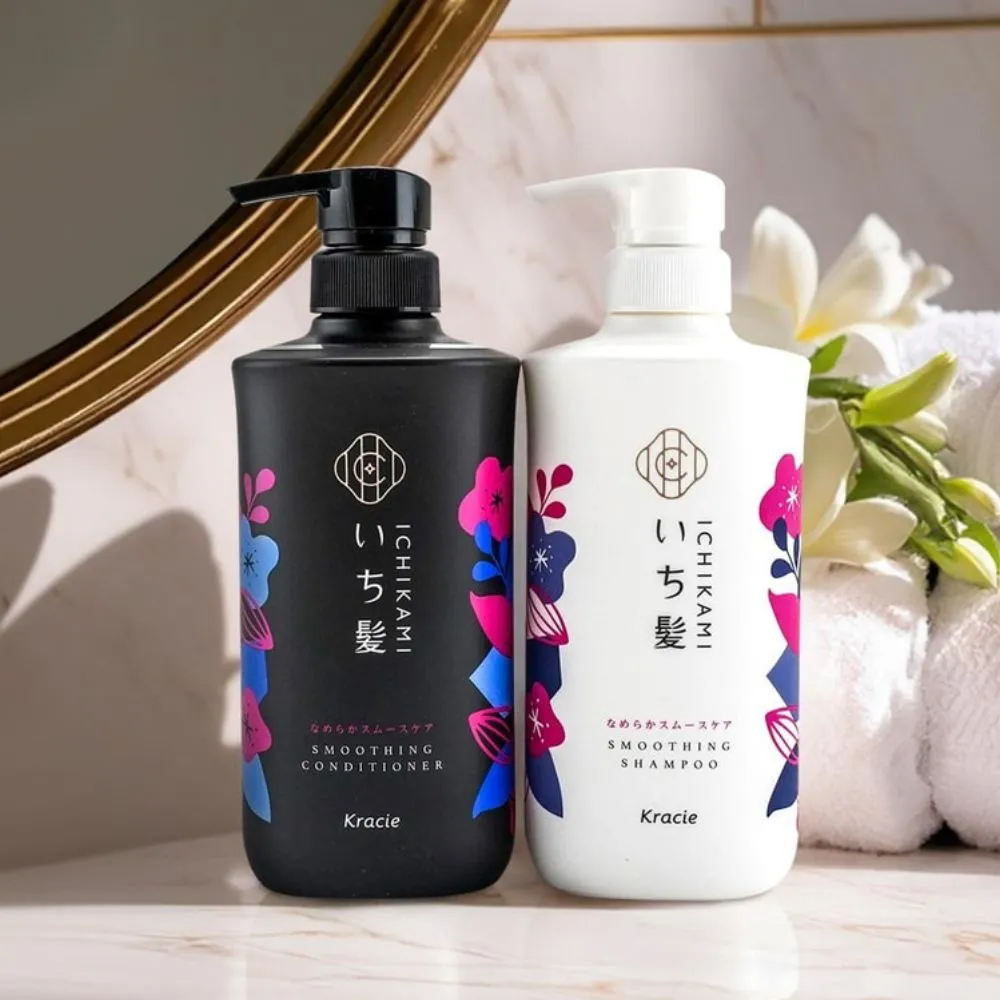 ICHIKAMI Nameraka Smooth Care Shampoo & Conditioner Set [480ml 480ml]