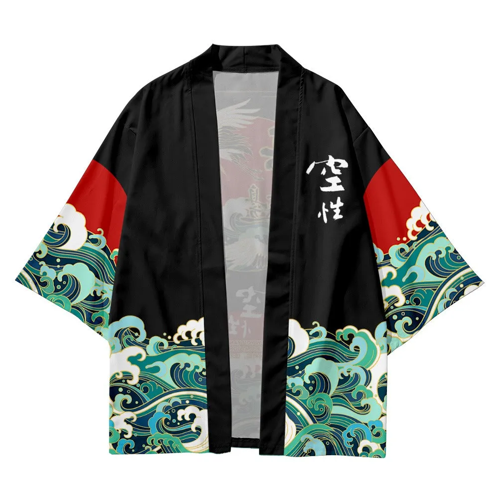 Immortality Red-Crowned Crane Kimono Set