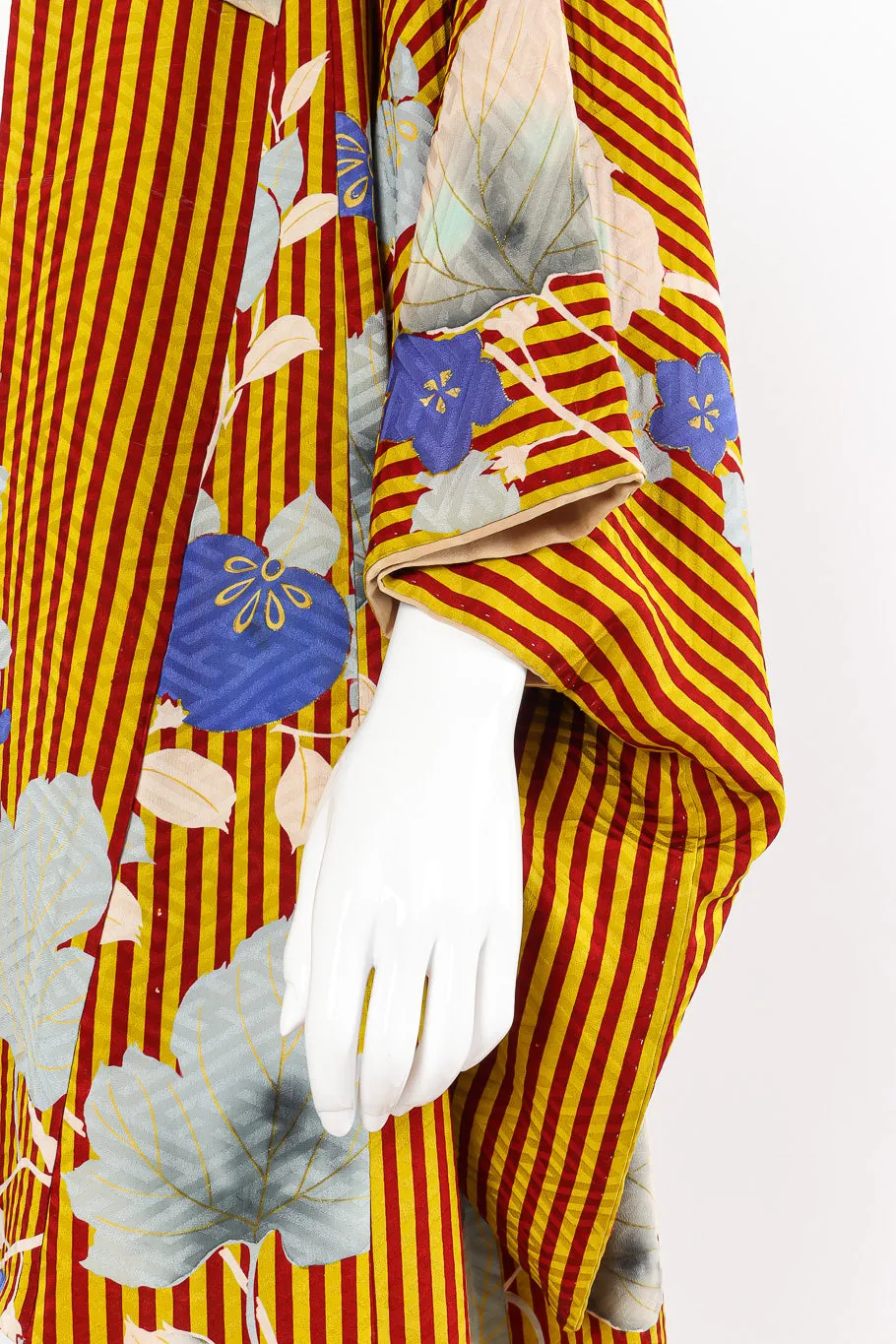 Japanese Autumn Stripe Floral Kimono