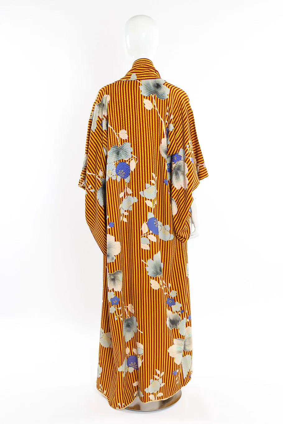 Japanese Autumn Stripe Floral Kimono