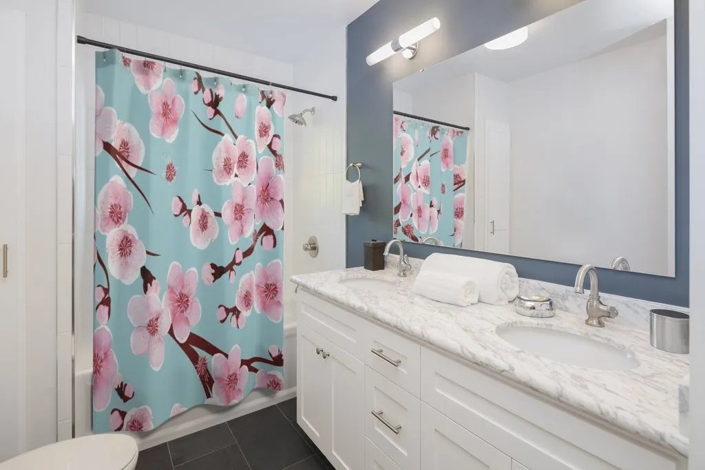 Japanese Cherry Blossom Shower Curtains