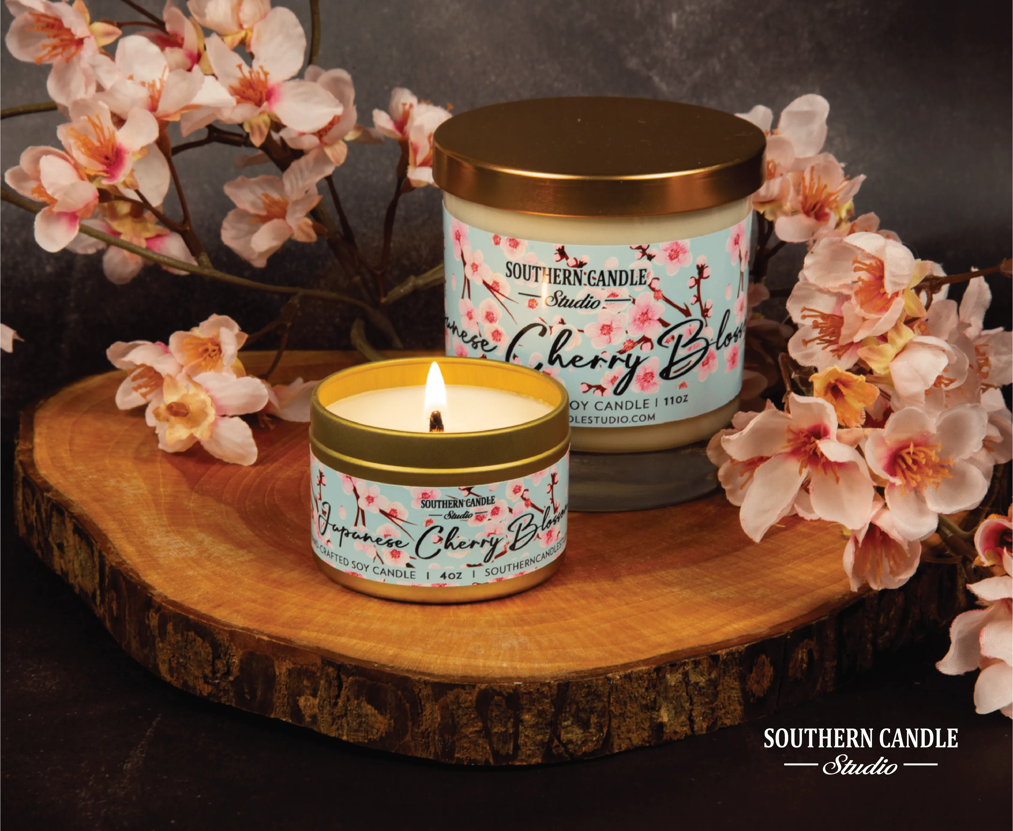 Japanese Cherry Blossom Soy Wax Candle 11 oz.
