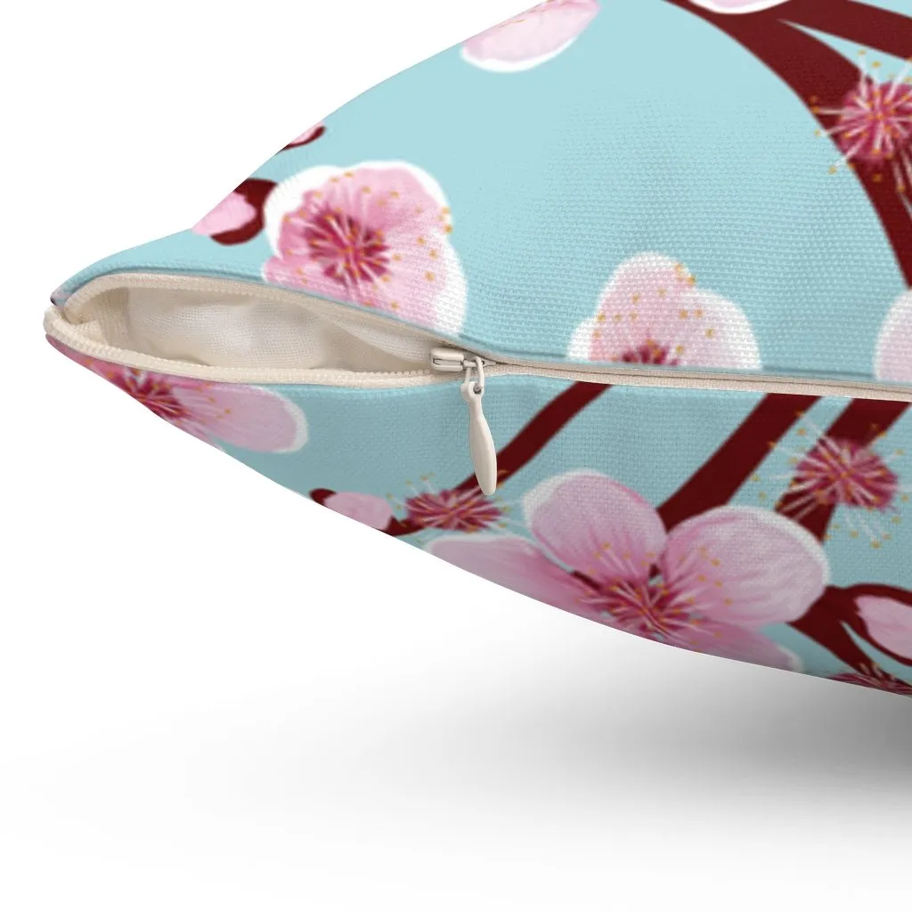 Japanese Cherry Blossom Square Pillow