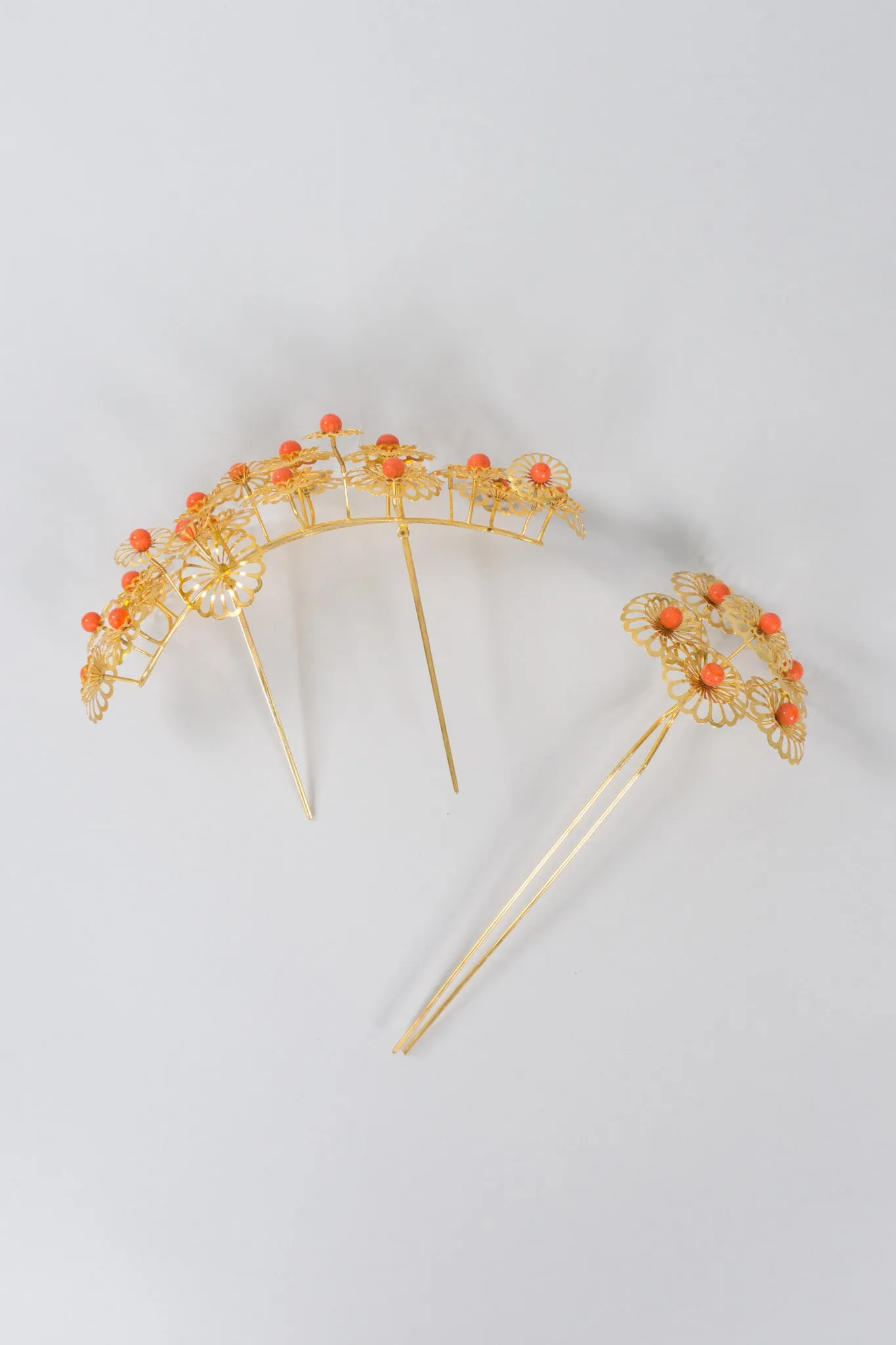 Japanese Flower Crown Headpiece & Hairpin Set
