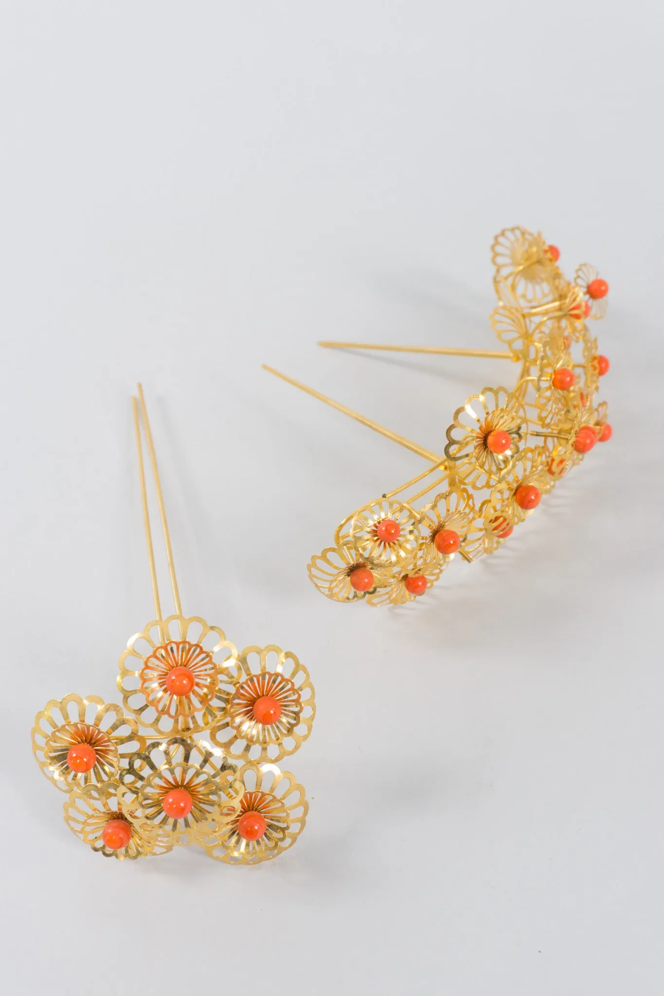 Japanese Flower Crown Headpiece & Hairpin Set