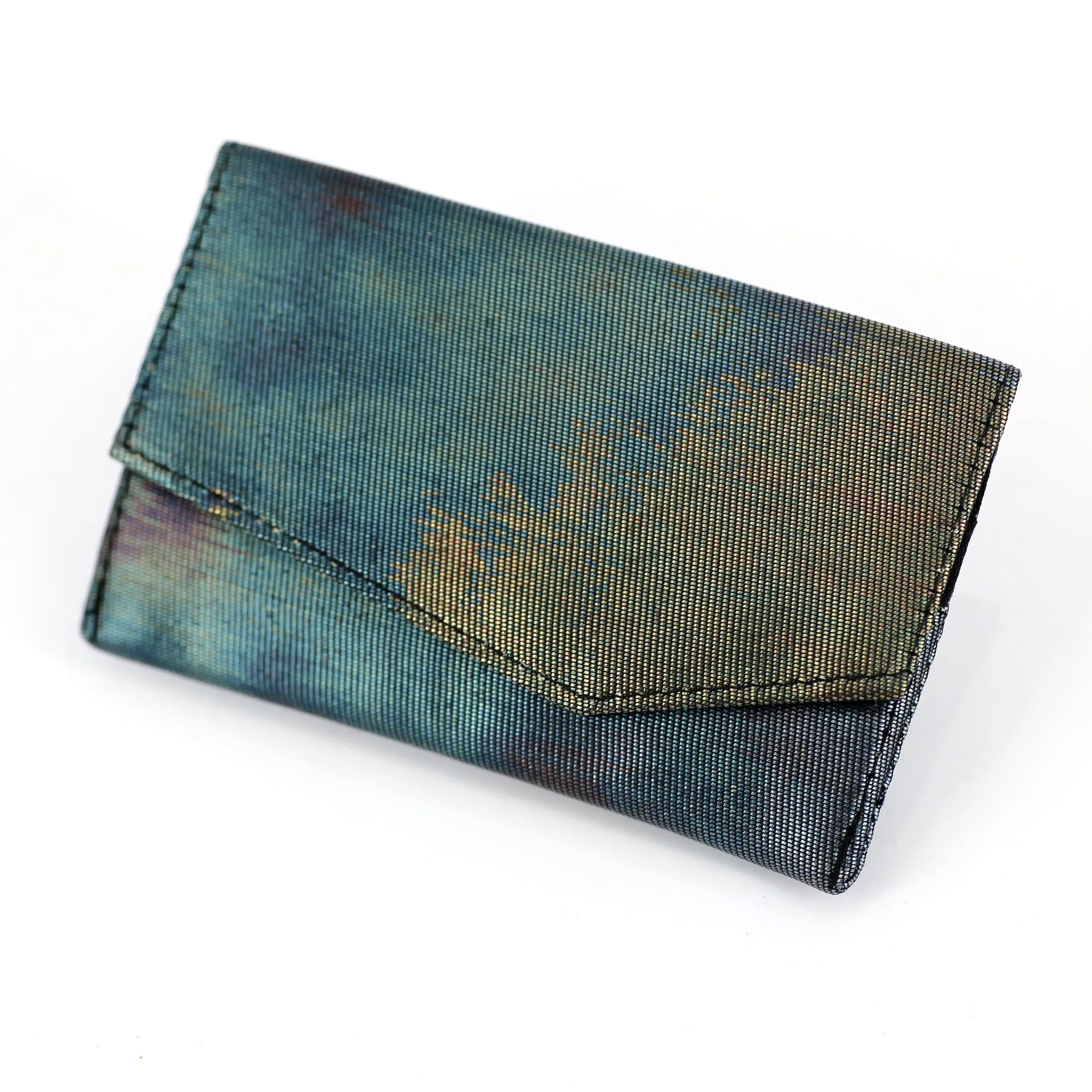 Japanese Kimono Business Card Holder - Navy Blue   Foil | Upcycled from vintage Obi textiles