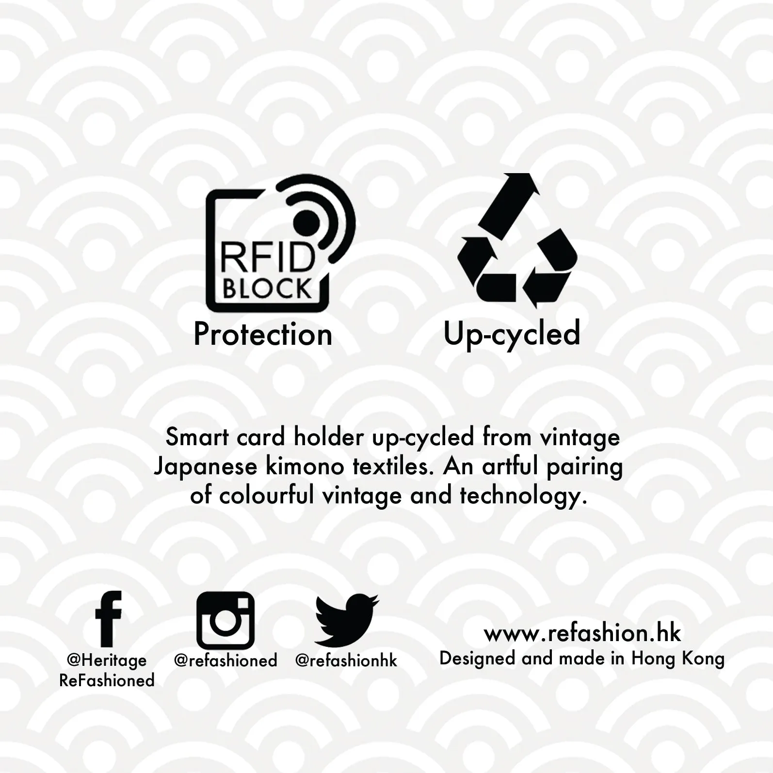 Japanese Kimono Obi Business Card Holder | Upcycled from vintage Obi textiles