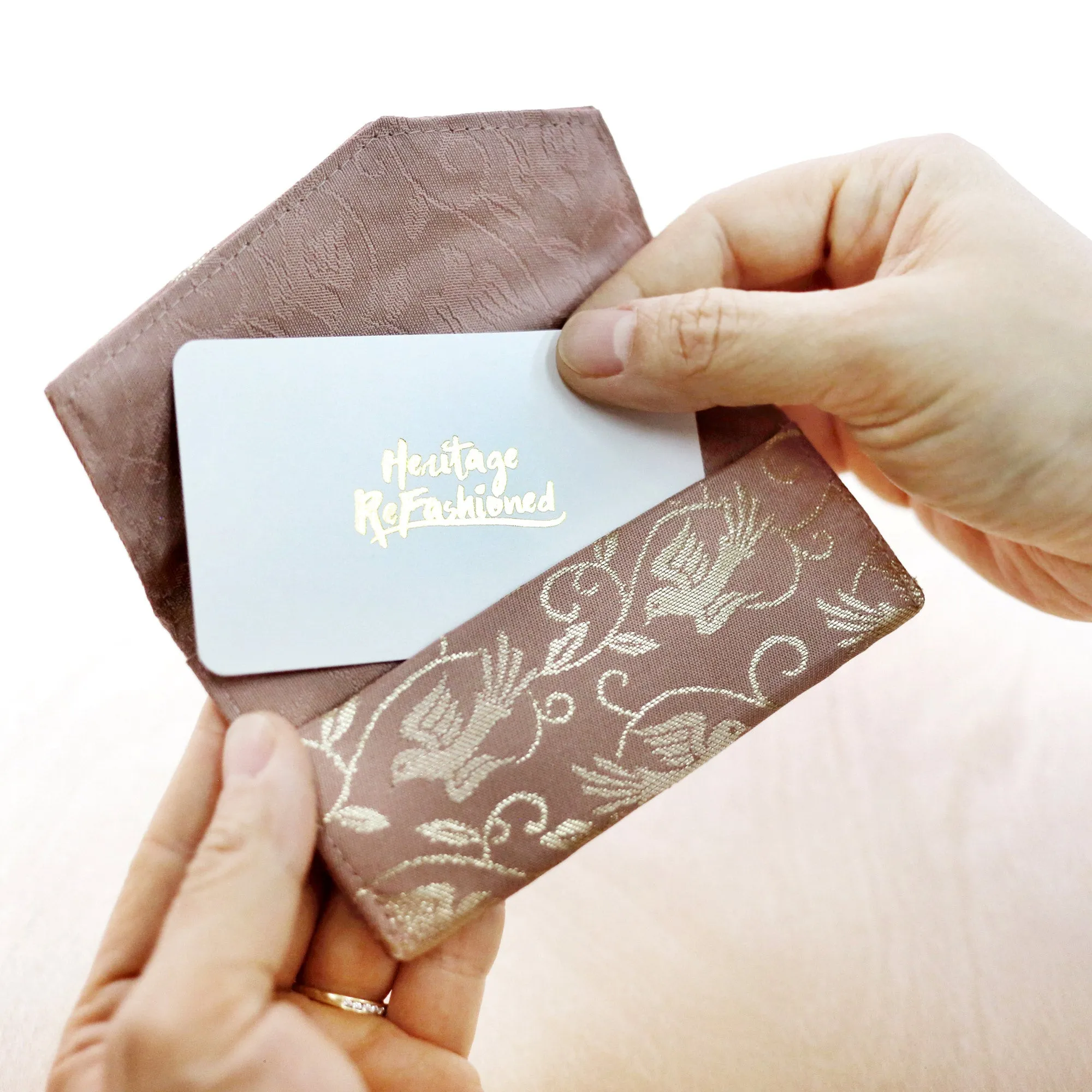 Japanese Kimono Obi Business Card Holder | Upcycled from vintage Obi textiles