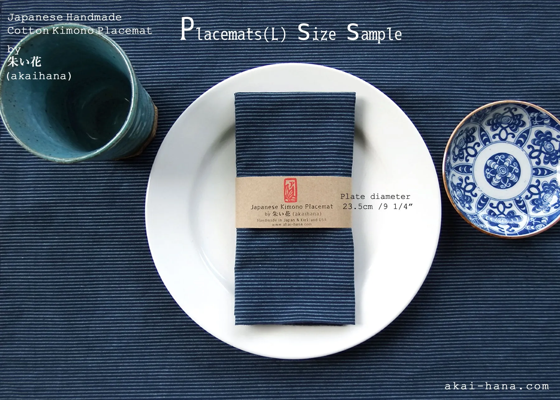 Japanese Kimono Placemats, Mikawa Momen 100% Cotton ⦿pmmk0011