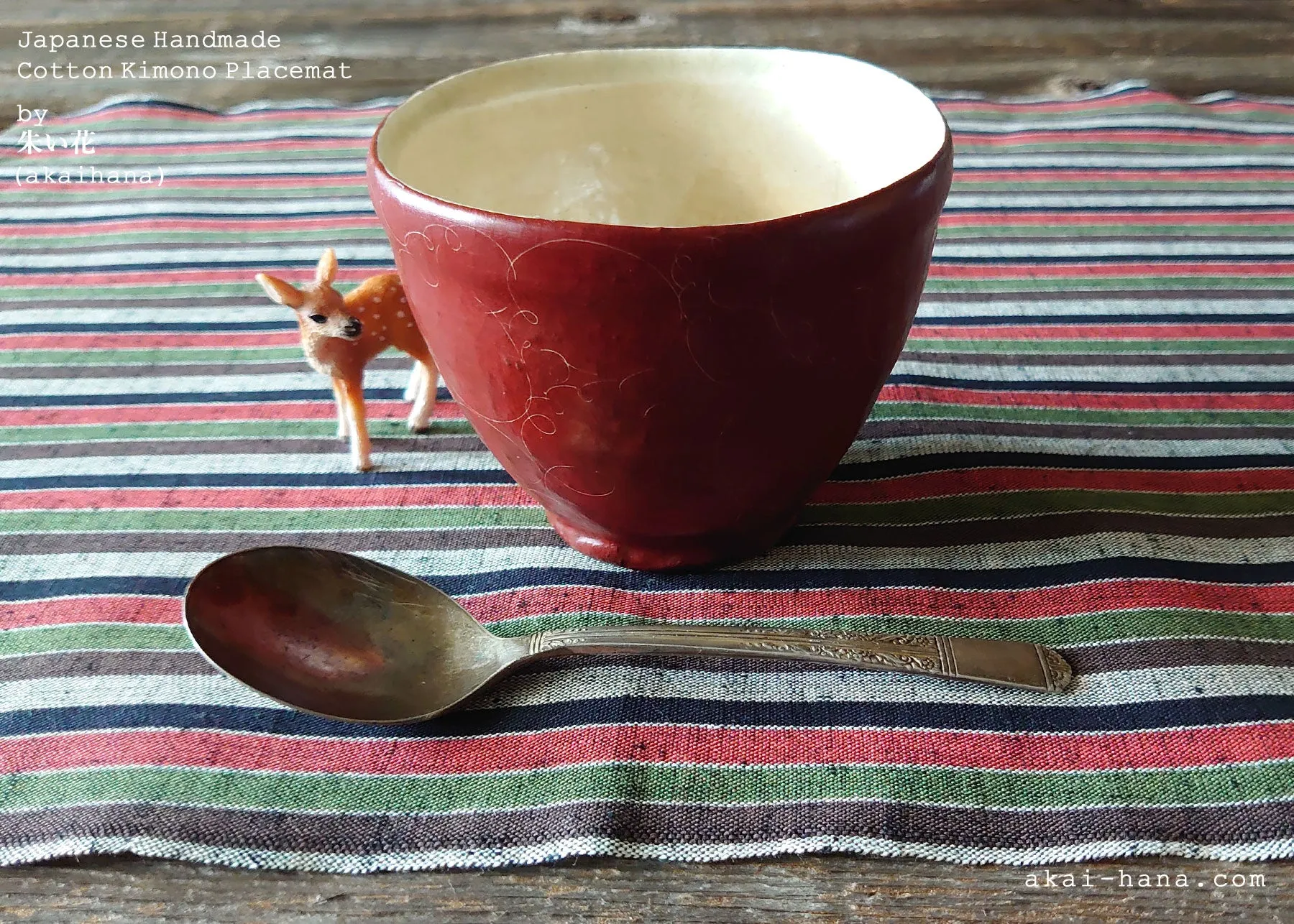 Japanese Kimono Placemats, Mikawa Momen pmmk0012, 100% Cotton