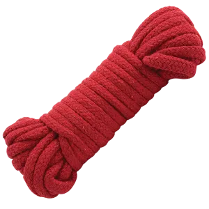 Japanese Style Bondage Rope Cotton Red 32 Feet