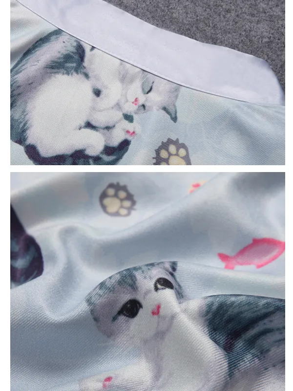 japanse kitten kimono robe