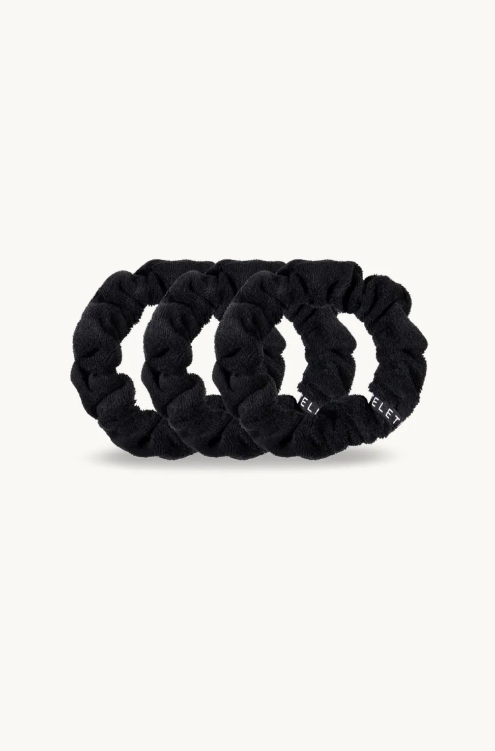 Jet Black Terry Cloth Scrunchie Small