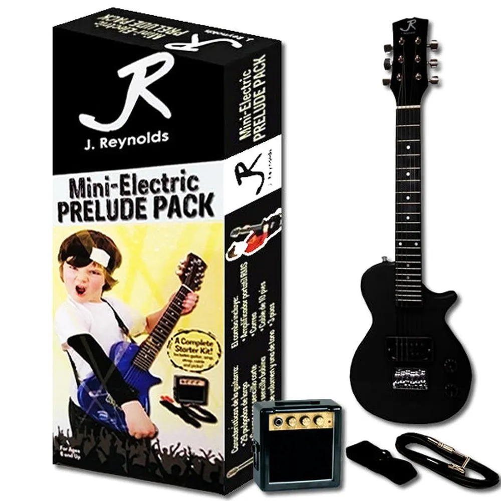 J.Reynolds Mini LP Electric Guitar Prelude Starter Pack in Black