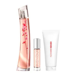 Kenzo Flower Ikebana By Kenzo For Women Set EDP 75ml   EDP 10ml Reusable Travel Spray   Body Milk 75ml