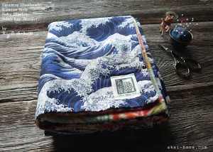 Kimono Baby Blanket/Adult Lap Blanket, Hokusai Wave ⦿blbj0007