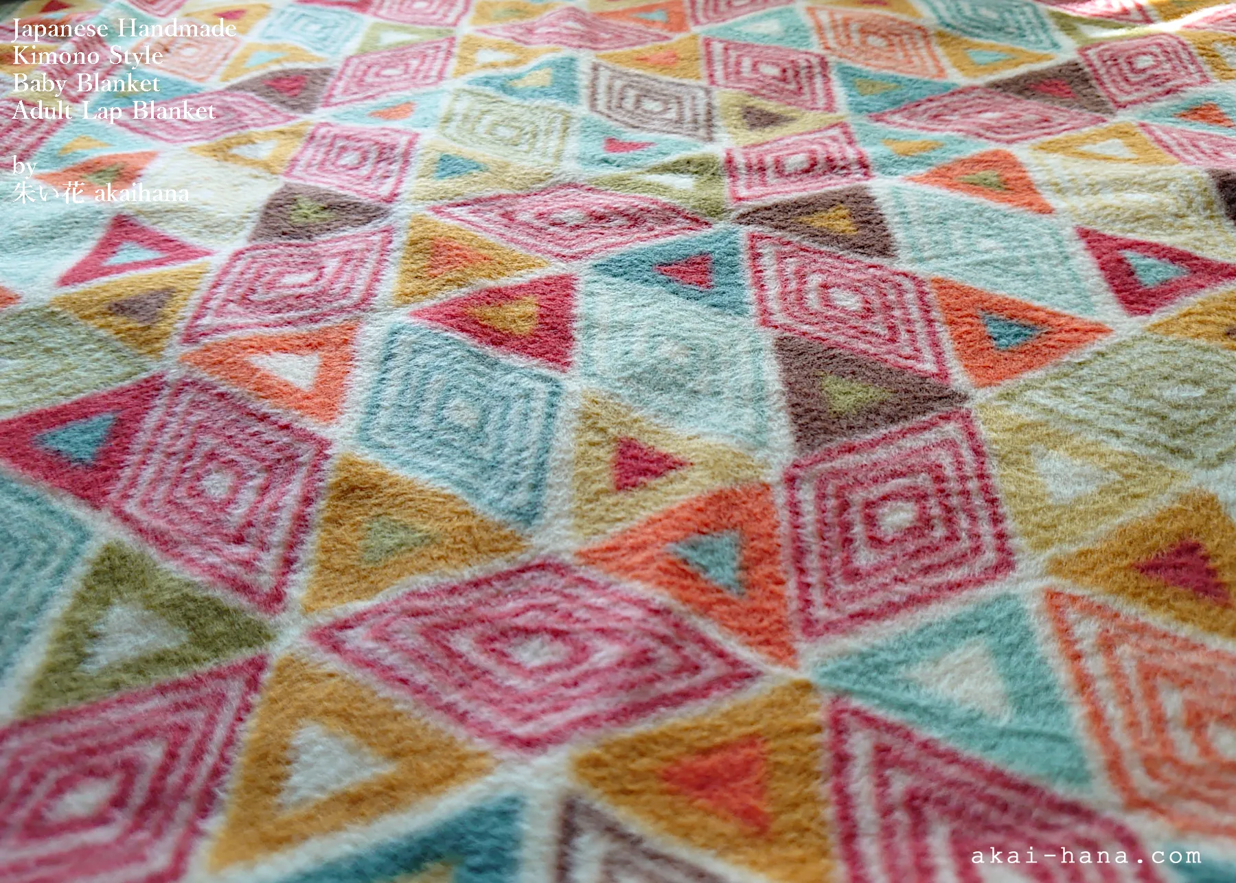 Kimono Baby Blanket/Adult Lap Blanket, Hokusai Wave ⦿blbj0007