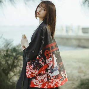 Kitsune Fox Guardian Kimono Shirt