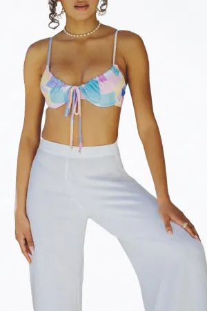 KYLIE RETRO RIBBED UNDERWIRE BIKINI TOP