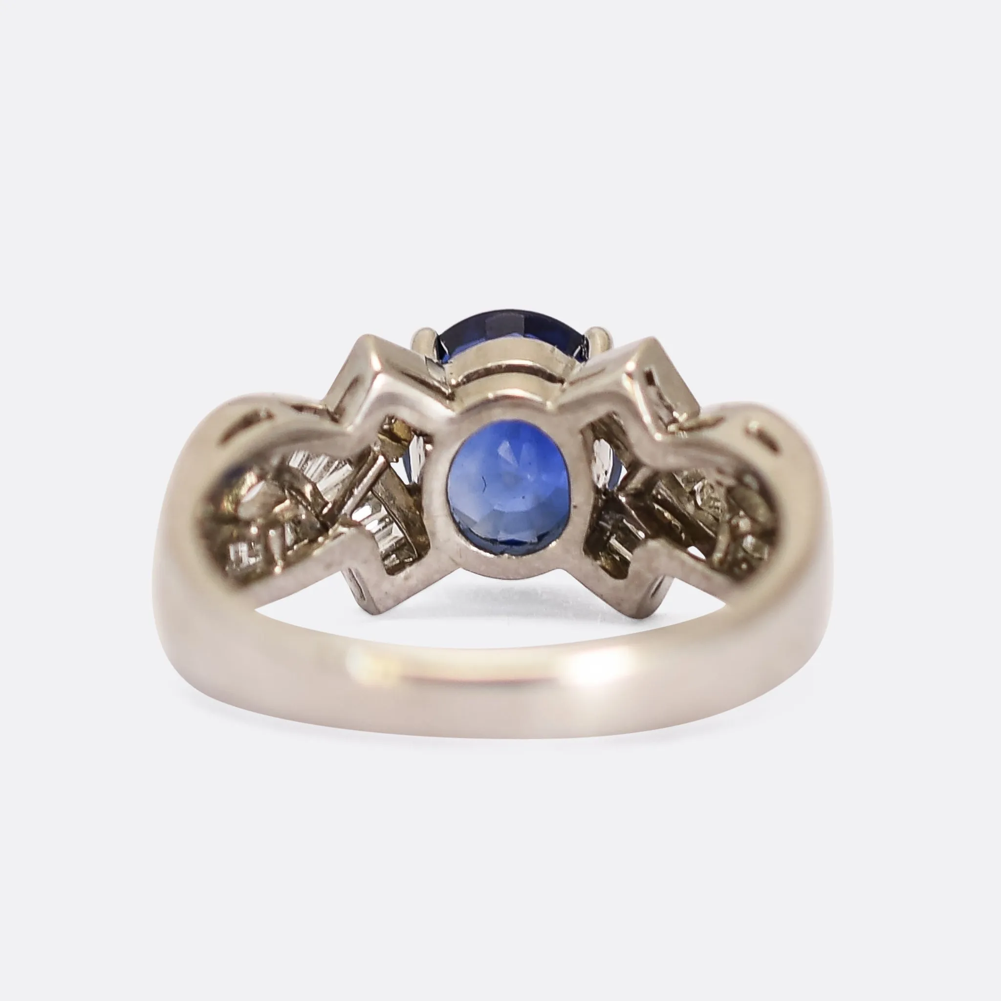 Late Art Deco Sapphire & Diamond Ring