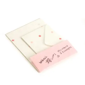 Letter Paper with Japanese Cherry Tree Flower Blossom on Washi Paper