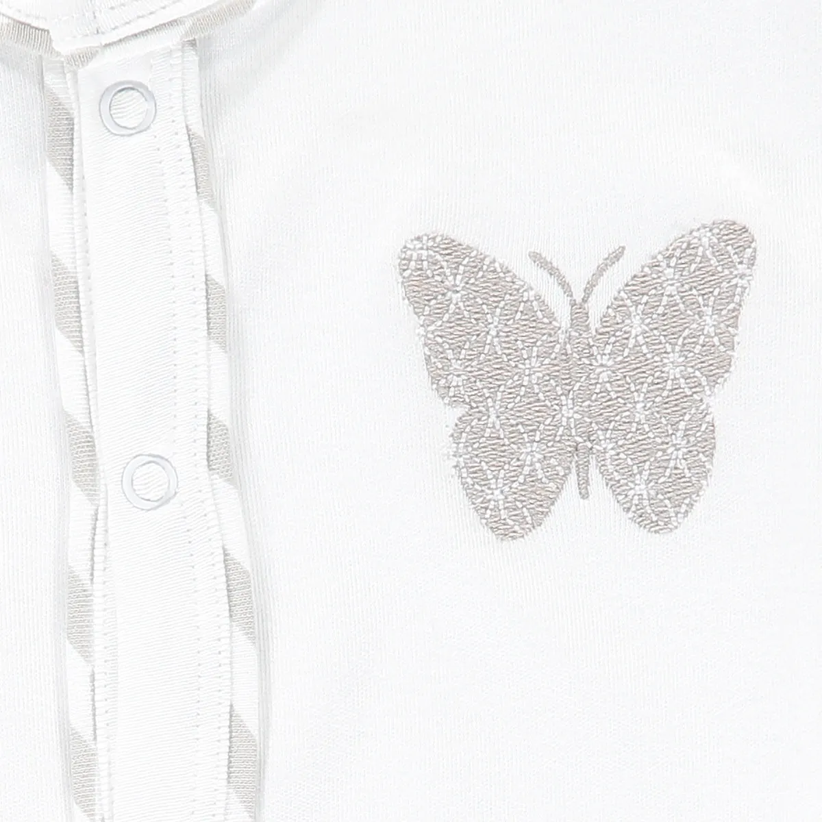 Lily Stripe Romper White & Grey