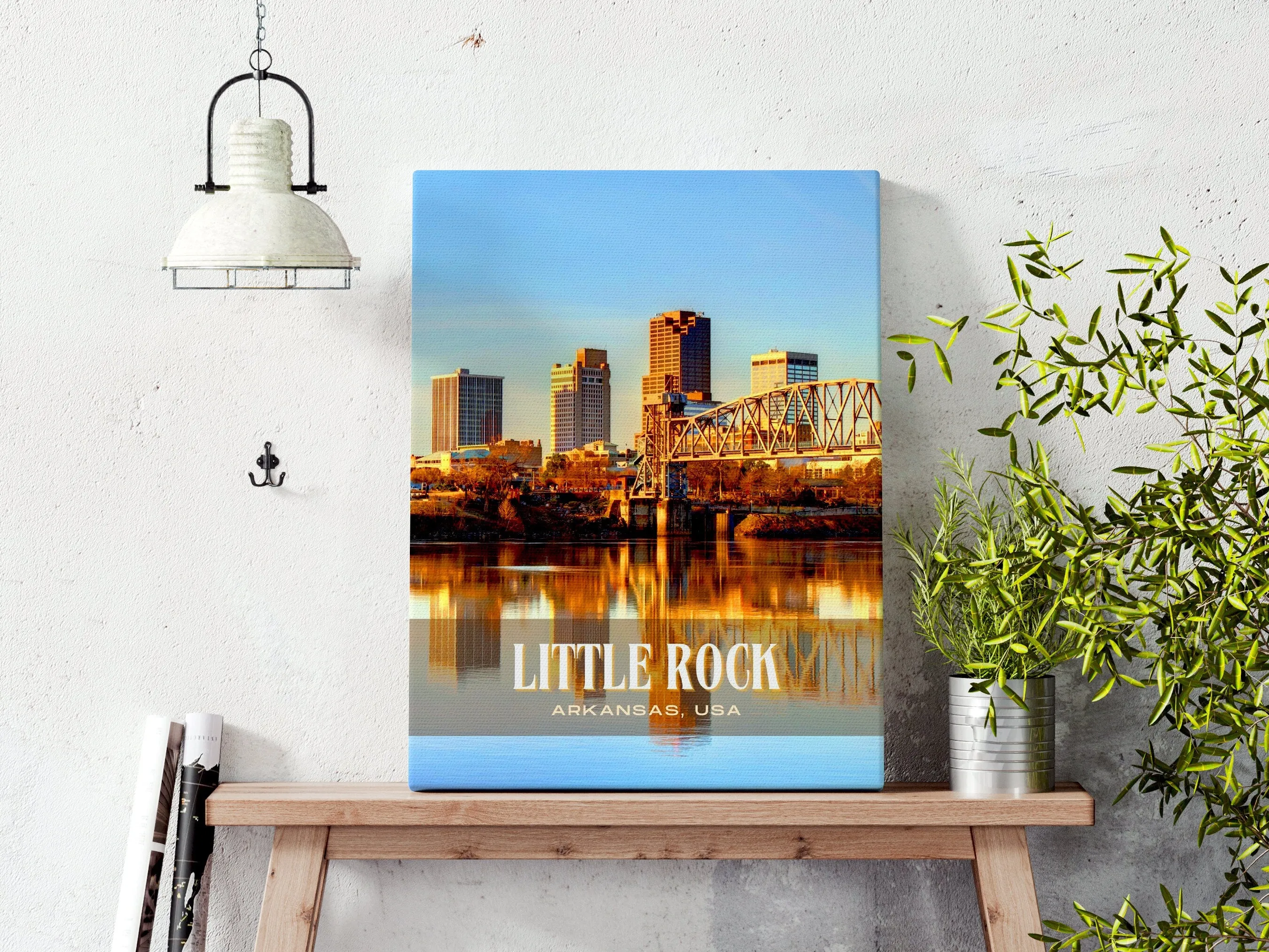 Little Rock Retro Wall Art, Arkansas, USA