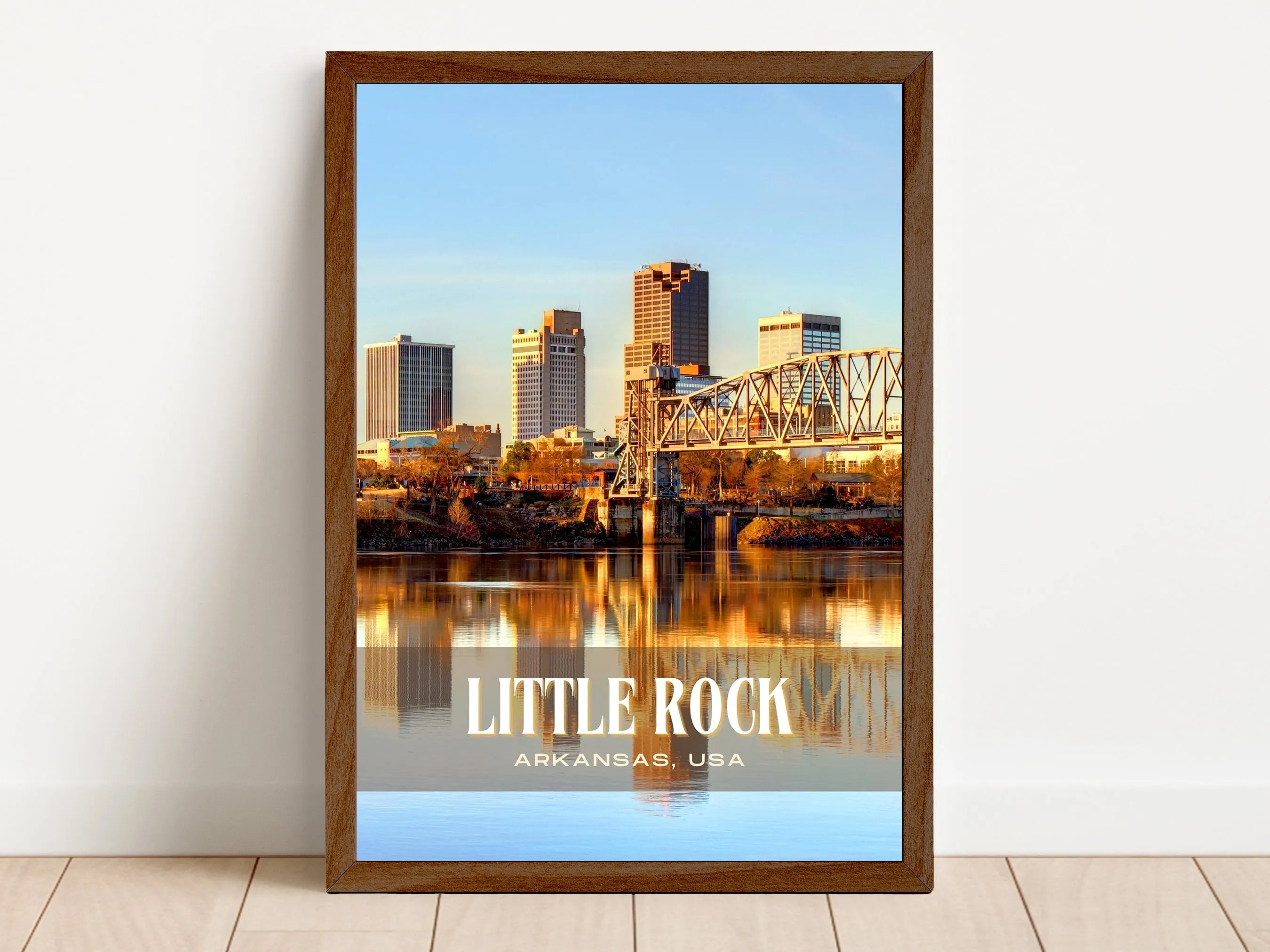 Little Rock Retro Wall Art, Arkansas, USA