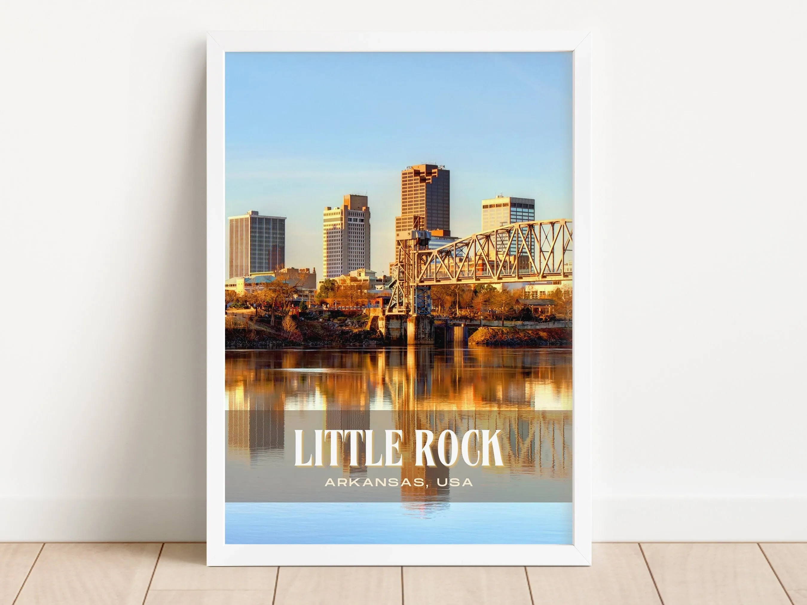 Little Rock Retro Wall Art, Arkansas, USA